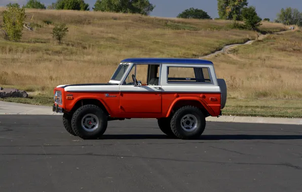 Картинка Ford, 1971, вид сбоку, Wagon, Bronco, Baja Edition, Stroppe