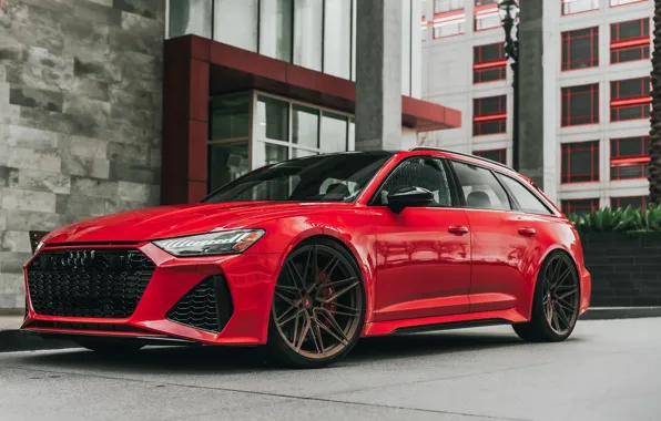 Картинка Audi, Wall, RED, Avant, RS6, VAG