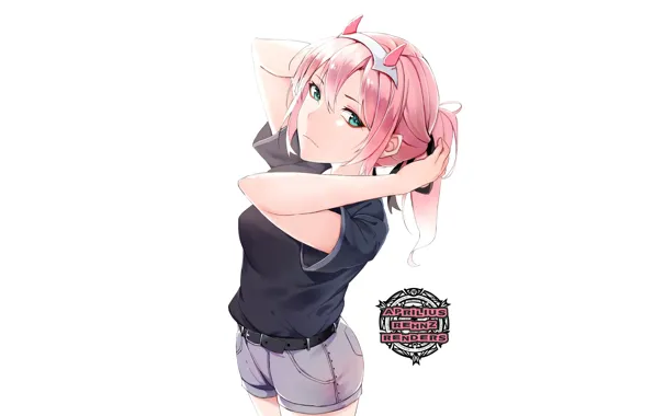 Взгляд, девушка, фон, 002, Darling In The Frankxx, Милый во Франксе, Zero Two
