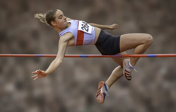 Woman, technique, high jump