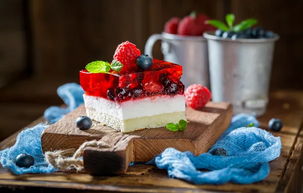 Картинка ягоды, пирожное, мята, желе, Shaiith