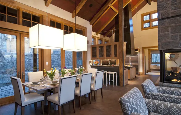 Switzerland, Villa, Alps, living space