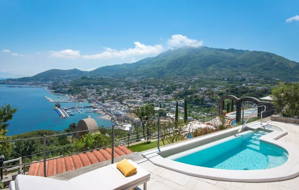 Море, бассейн, Италия, панорама, отель, Искья, San Montano Resort & Spa