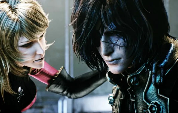 Лицо, блондинка, пираты, двое, шрам, повязка на глаз, Space Pirate, Captain Harlock