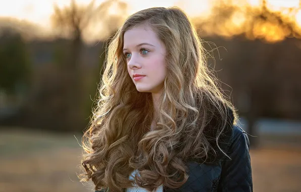 Взгляд, фон, волосы, портрет, боке