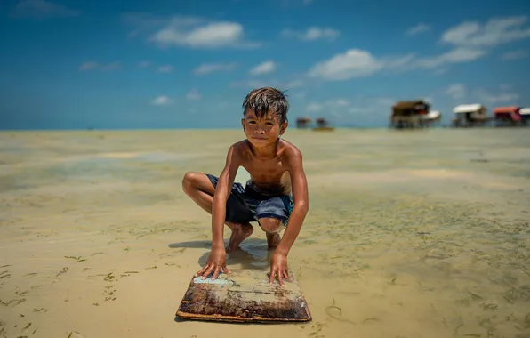 Картинка wet, beach, sea, ocean, water, boy, sand, shore