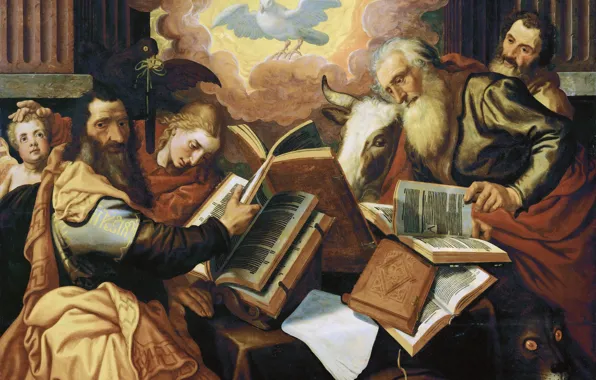 Картина, религия, мифология, Питер Артсен, Четыре Евангелиста, Pieter Aertsen