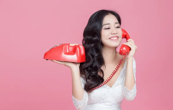 Картинка девушка, улыбка, телефон