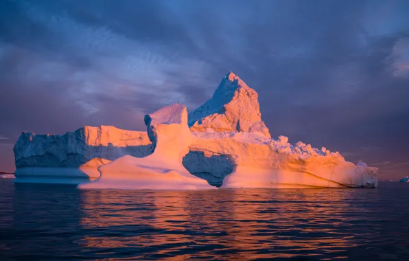 Лед, зима, море, небо, вода, облака, свет, снег