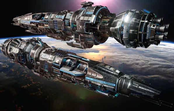 Планета, корабли, Fractured Space, Legendary tier Destroyer skin, USR Ares