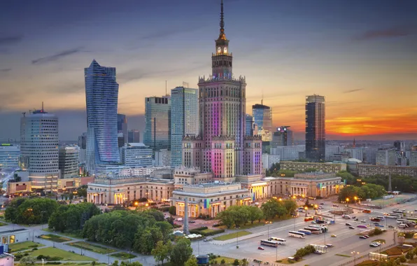 Картинка city, город, небоскребы, Poland, Warsaw