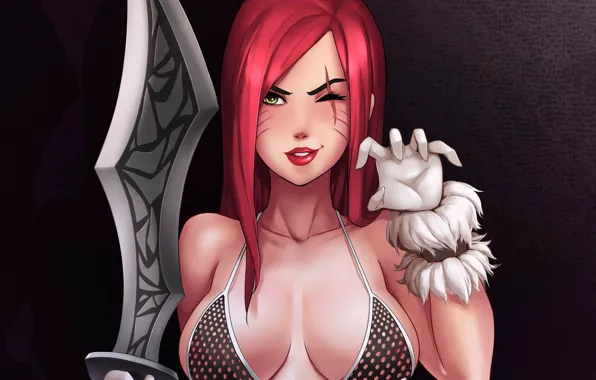 Sword, boobs, big, breast, neko, ken, blade, League of Legends