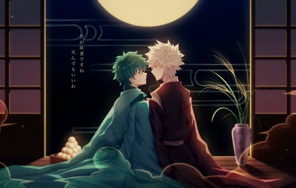 Ночь, комната, парни, Моя геройская академия, My Hero Academia, Boku No Hero Academia, Мидория Изуку, …