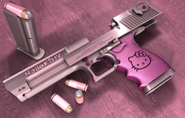 Обои розовый, Desert eagle, Hello Kitty на телефон и рабочий стол, раздел  оружие, разрешение 1920x1200 - скачать