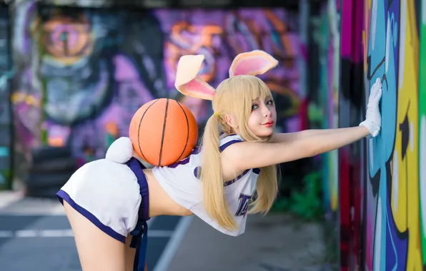 Картинка model, women, cosplay, Looney Tunes, bent over, Lola Bunny, Umeko J, Asian