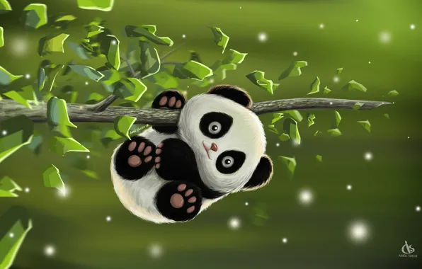 Игра, малыш, арт, панда, деская, Amol Shede, Cute Panda