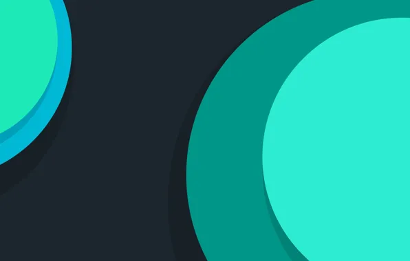Circles, Blue, Green, Design, Lines, Lollipop, Material, Android 5.0