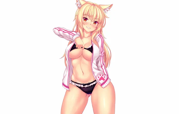 Girl, sexy, lingerie, pantsu, bra, cleavage, panties, long hair
