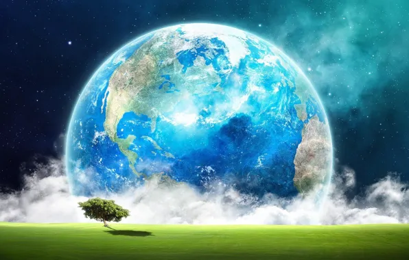 Космос, green, earth