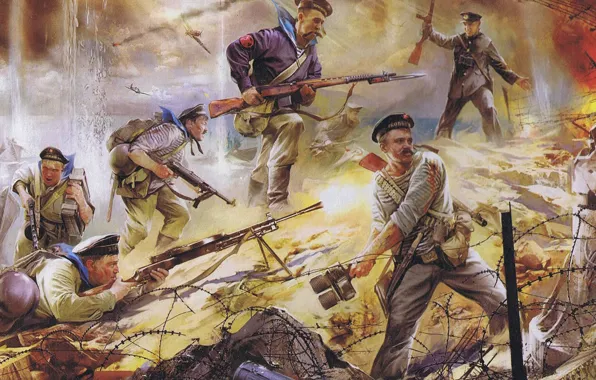 Картинка люди, война, ссср, солдаты, war, наши, Советская морская пехота 1941-1943гг.