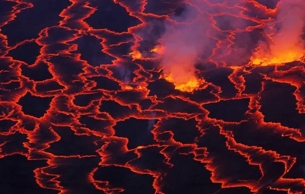 Картинка volcano, crater, lava