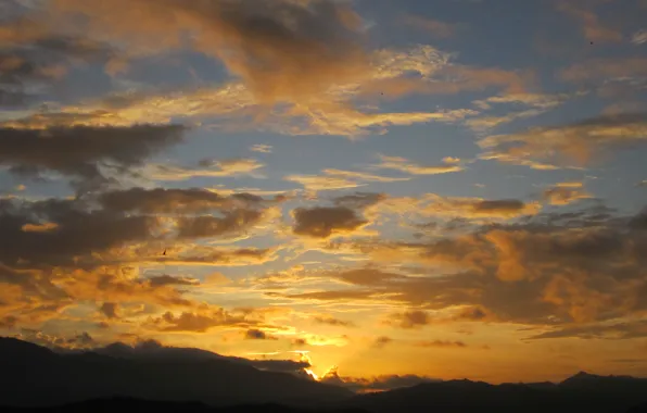 Mountains, sun, morning Nature, sunset In mountains, cloud - sky