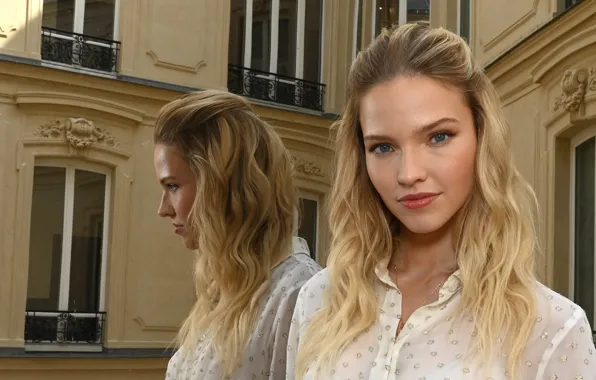 Взгляд, поза, отражение, модель, hair, актриса., Sasha Luss, Саша Лусс