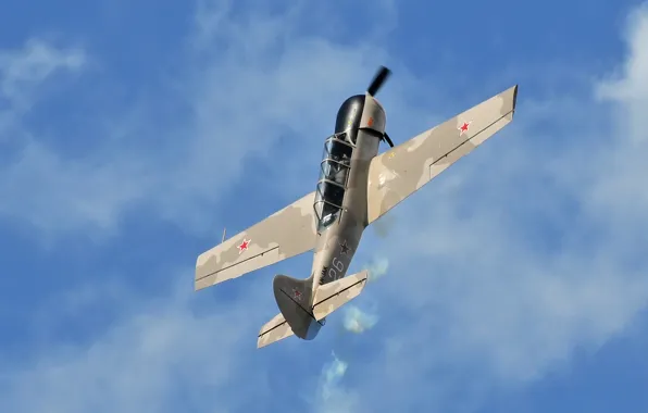 Картинка полёт, самолёт, Як-52, учебный