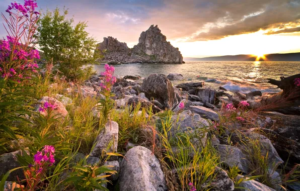 Картинка фото, Природа, Озеро, Байкал, Камни, Россия, Пейзаж, Baikal