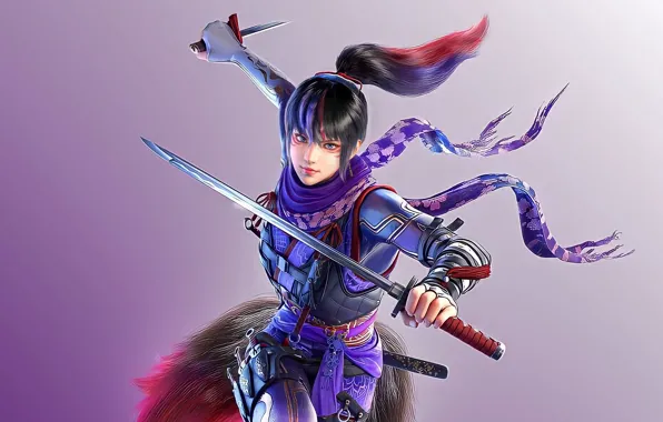 Girl, sword, fighter, weapon, Tekken, video games, charliehgl, Kunimitsu