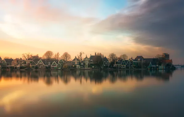 Город, Нидерланды, музей под открытым небом, Zaanse Schans, Зансе-Сханс