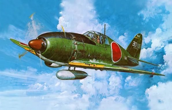 Картинка aircraft, war, airplane, aviation, J2M Raiden, dogfight
