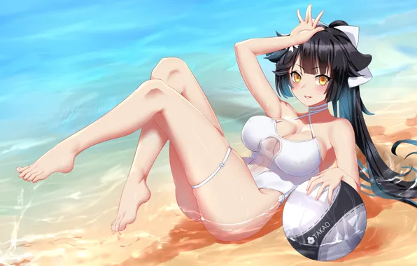 Пляж, Девушка, Мяч, Лето, Azur Lane