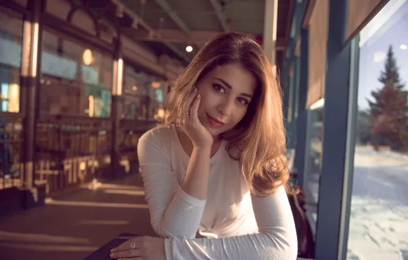 Картинка девушка, лицо, улыбка, фон