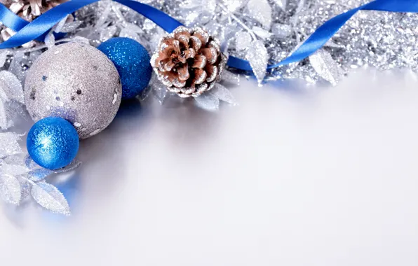 Снег, украшения, шары, Новый Год, Рождество, Christmas, balls, decoration