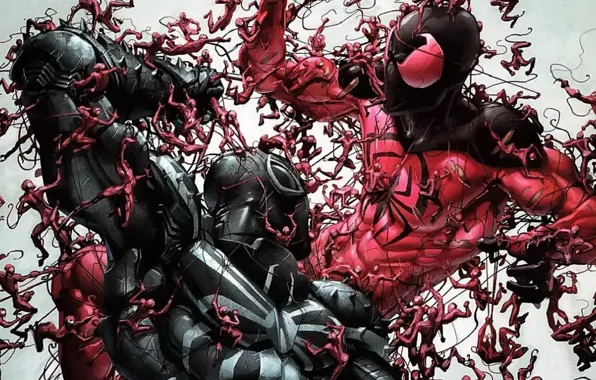 Комикс, spider man, Marvel Comics, Клон, Флэш Томпсон, Агент Веном, Алый паук, Кранедж