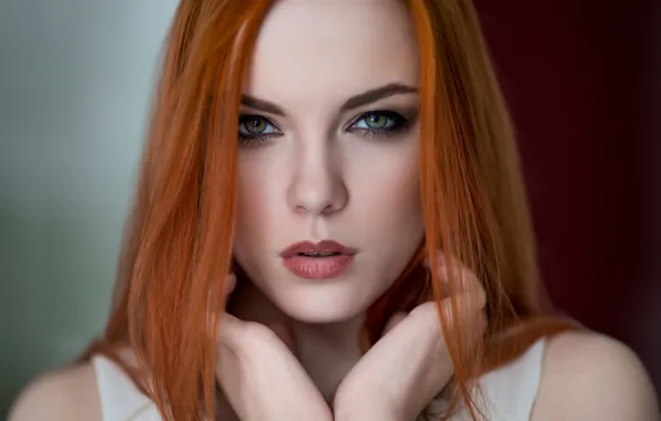 Картинка портрет, макияж, рыжеволосая, Zara Axeronias