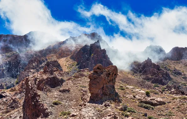 Картинка облака, горы, Испания, Тенерифе, Teide