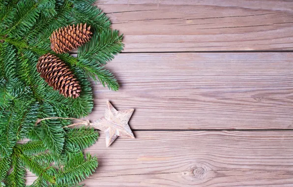 Украшения, дерево, елка, Новый Год, Рождество, Christmas, шишки, wood
