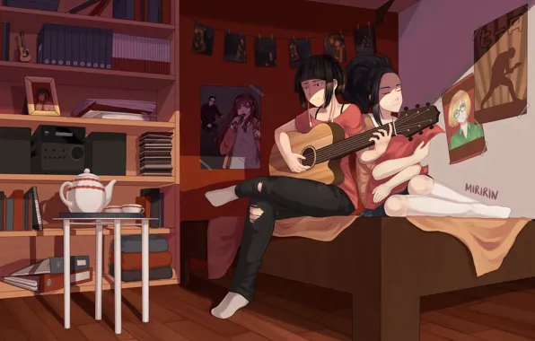 Девушки, комната, My Hero Academia, Boku No Hero Academia, Моя Геройская Академия