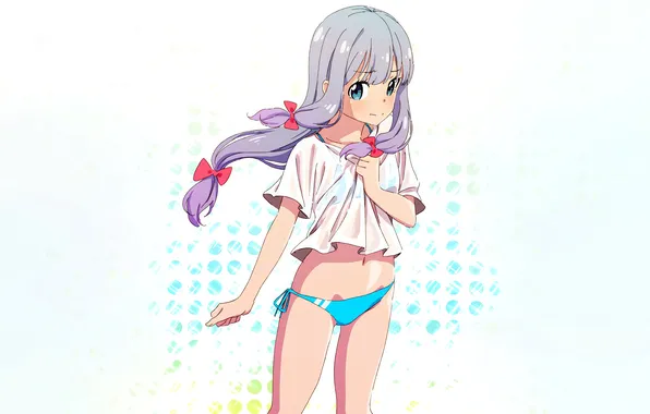 Girl, sexy, long hair, anime, blue eyes, beautiful, twintails, pretty