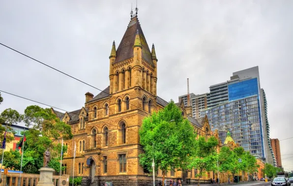 Небо, улица, здание, HDR, Австралия, trees, Melbourne, street