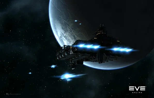 Космос, туманность, планета, space, космический корабль, eve online, space ship, космоопера