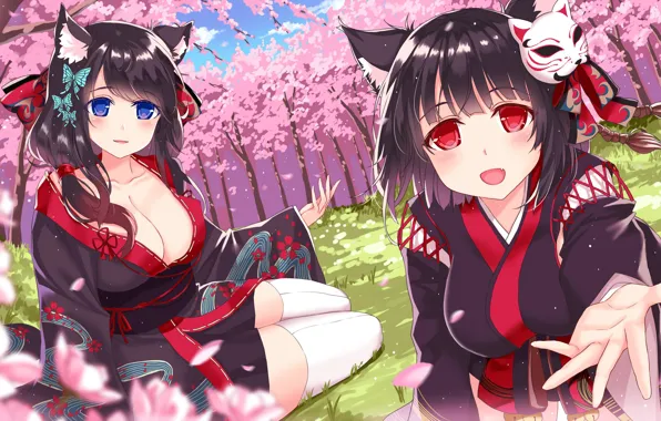 Картинка Azur Lane, весна, сакура, девушка
