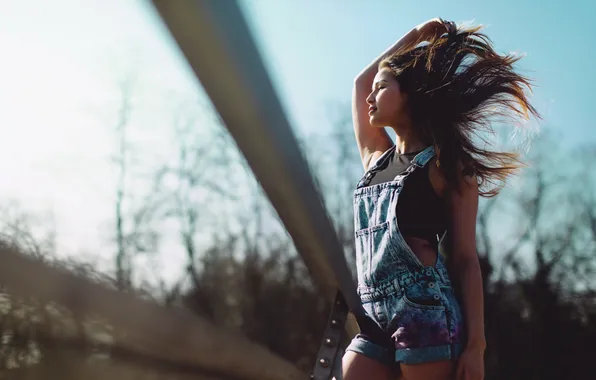 Девушка, поза, фон