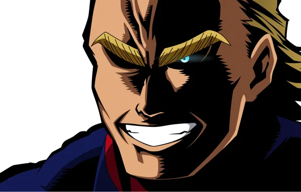 Улыбка, арт, мужчина, Всемогущий, Boku no Hero Academia, My Hero Academia, Моя Геройская Академия