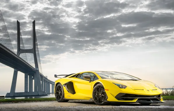 Мост, Lamborghini, суперкар, 2018, Aventador, Лиссабон, SVJ, Aventador SVJ