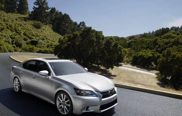 Дорога, горы, Lexus, Лексус, седан, 350