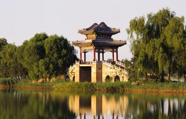 Отражение, Китай, Palace, Beijing, The West Bund Of The Summer