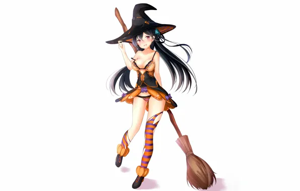 Girl, sexy, lingerie, cleavage, panties, thighhighs, long hair, dress